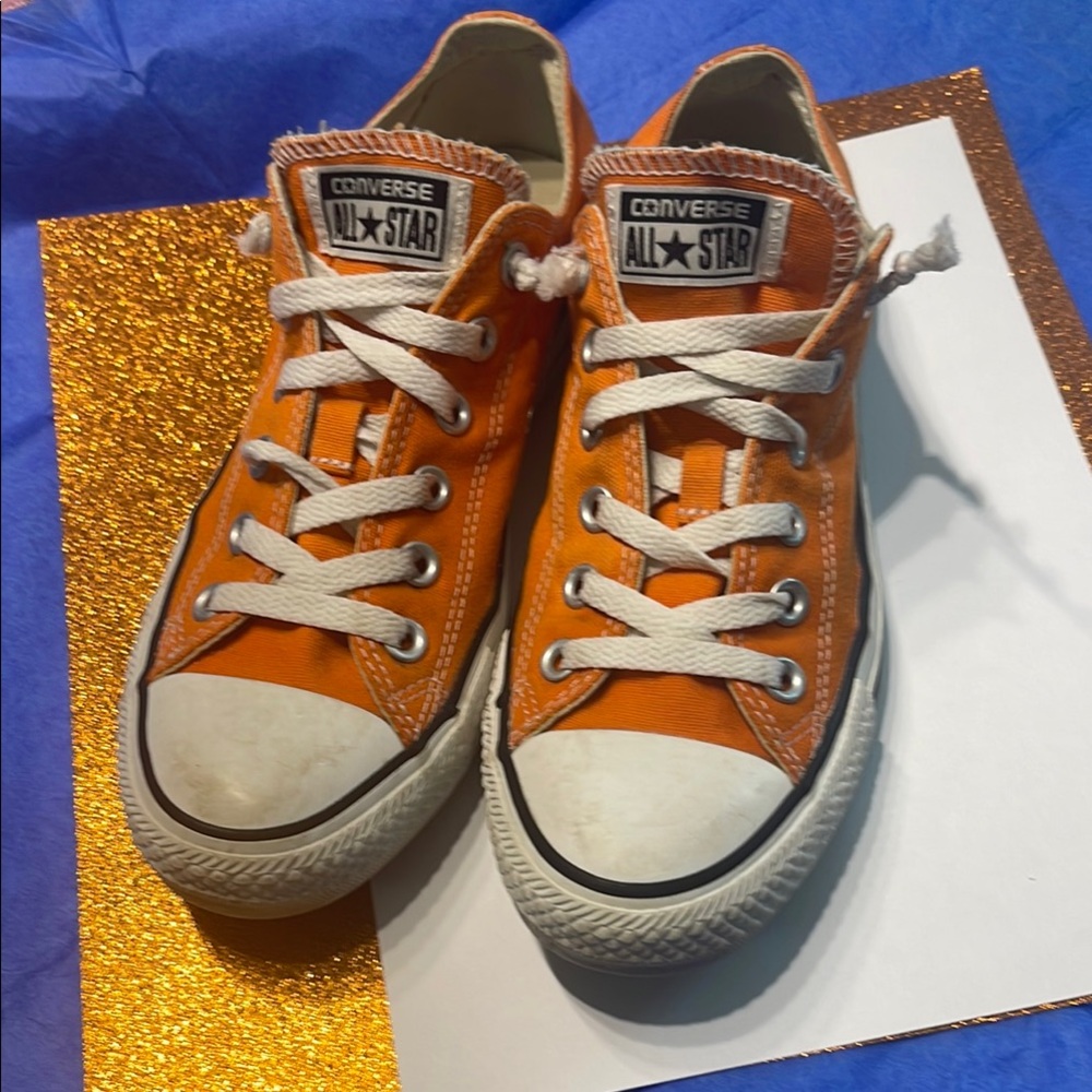Converse Orange Chuck Taylor Sneakers Classic Design